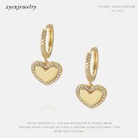 Fashion New Heart-shaped Zircon Earrings Wholesale sku image 1
