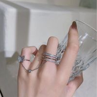 Fashion Simple Butterfly Tassel  Ring Diamond-embedded Nail Fingertip Ring main image 1