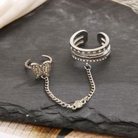 Fashion Simple Butterfly Tassel  Ring Diamond-embedded Nail Fingertip Ring main image 3