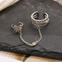 Fashion Simple Butterfly Tassel  Ring Diamond-embedded Nail Fingertip Ring main image 4