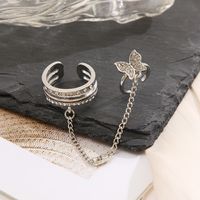 Fashion Simple Butterfly Tassel  Ring Diamond-embedded Nail Fingertip Ring main image 7