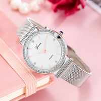 Fashion Women's Watch Mesh Belt Inlaid Diamonds Simple Quartz Watch main image 5