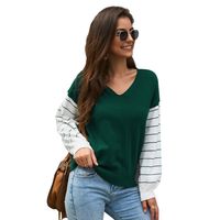 Original Design Grenz Überschreitende Europäische Und Amerikanische Damen Bekleidung  2019 Herbst Und Winter Langarm Pullover Kontrast Oberteil sku image 10