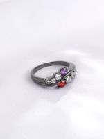 Fashion Jewelry Copper Plating Black Gold Zircon Ring main image 3