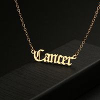 Fairy Style Elegant Princess Letter Constellation 304 Stainless Steel Polishing Plating Titanium Steel Gold Plated Gold Plated Halloween Christmas Easter Women'S Necklace main image 2