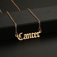 Fairy Style Elegant Princess Letter Constellation 304 Stainless Steel Polishing Plating Titanium Steel Gold Plated Gold Plated Halloween Christmas Easter Women'S Necklace main image 3