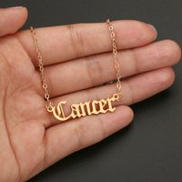Fairy Style Elegant Princess Letter Constellation 304 Stainless Steel Polishing Plating Titanium Steel Gold Plated Gold Plated Halloween Christmas Easter Women'S Necklace main image 4