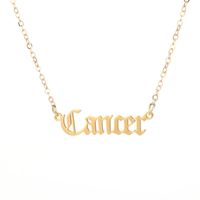 Fairy Style Elegant Princess Letter Constellation 304 Stainless Steel Polishing Plating Titanium Steel Gold Plated Gold Plated Halloween Christmas Easter Women'S Necklace sku image 15