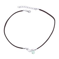 Women's Fashion Moon Pu Leather Alloy Pendant Necklace Glass Bead Necklaces main image 2