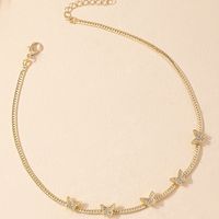Japanese And Korean Series Internet Celebrity Diamond Butterfly Necklace Female Sweet Cool Style Micro Diamond Simple Design Clavicle Chain main image 3