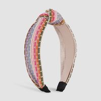 Fashion Casual Style White Red Knotted Woven Cloth Hair Band main image 5