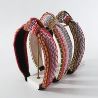 Fashion Casual Style White Red Knotted Woven Cloth Hair Band main image 1