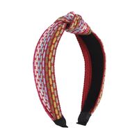 Fashion Casual Style White Red Knotted Woven Cloth Hair Band main image 3
