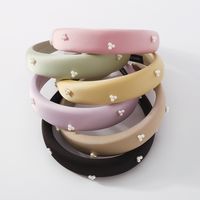 Simple Fashion Solid Color Artificial Pearl Fabric Hair Band main image 4