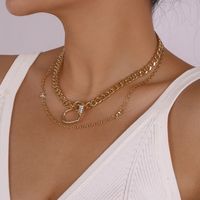 Mode Géométrique Coeur Forme Double Couche Incrusté Strass Alliage Collier main image 6