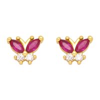 2022 New Fashion Geometric Colorful Zircon Inlaid Stud Earrings For Women main image 2