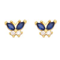 2022 New Fashion Geometric Colorful Zircon Inlaid Stud Earrings For Women sku image 1