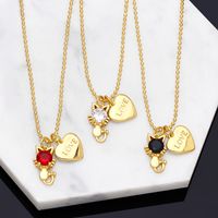 Fashion Cute Cat Heart Pendant Clavicle Chain Necklace Wholesale main image 1