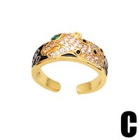 Fashion Creative Zircon Inlaid Nail Moon Leopard Ring Wholesale sku image 3