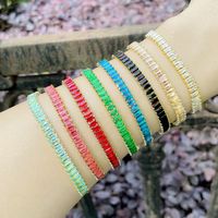 Mode Einfache Bunte Zirkon Intarsien Kupfer Armband Großhandel main image 1