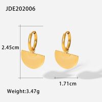 Vintage Stil 18k Gold Überzogene Edelstahl Geometrische Zirkon Anhänger Ohrringe sku image 1