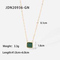 Nouveau Rétro Style 14k Or Plaqué Acier Inoxydable Géométrique Carré Pendentif Collier sku image 4