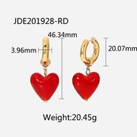 New Style 14k Gold Plated Stainless Steel Color Heart-shaped Pendant Earrings sku image 12