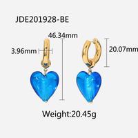 New Style 14k Gold Plated Stainless Steel Color Heart-shaped Pendant Earrings sku image 10