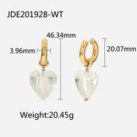 New Style 14k Gold Plated Stainless Steel Color Heart-shaped Pendant Earrings sku image 13