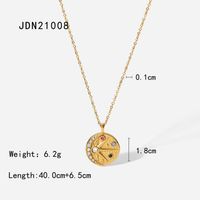 Fashion Geometric Stainless Steel Plating Artificial Crystal Zircon Gold Plated Necklace sku image 4