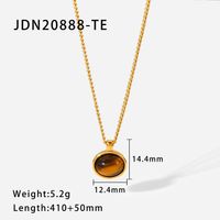 Fashion Geometric Stainless Steel Plating Artificial Crystal Zircon Gold Plated Necklace sku image 3