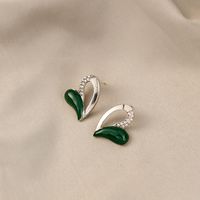 Fashion Micro Inlaid Zircon Heart Shaped Stud Earrings Ear Jewelry main image 6