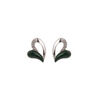 Fashion Micro Inlaid Zircon Heart Shaped Stud Earrings Ear Jewelry sku image 1