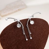 Fashion Simple Metal Pearl Long Chain Rhinestone Alloy Ear Jewelry main image 1