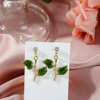 Fashion Long Branches Tassel Zircon Alloy Earrings Female main image 1