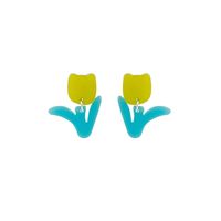Mode Frische Kontrast Farbe Tulip Blume Cartoon Einfache Legierung Ohrringe sku image 2