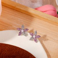 Fashion New Spring And Summer Inlay Colorful Crystals Star Pearl Ear Studs main image 1
