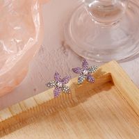 Fashion New Spring And Summer Inlay Colorful Crystals Star Pearl Ear Studs main image 4