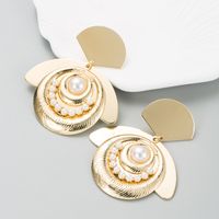 Fashion Unique Alloy Plated Gold Women's Pearl Creative Earrings main image 3