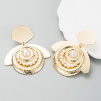 Fashion Unique Alloy Plated Gold Women's Pearl Creative Earrings main image 6