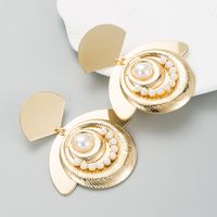 Fashion Unique Alloy Plated Gold Women's Pearl Creative Earrings sku image 1