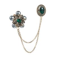 Fashion Creative Alloy Inlaid Pearl Rhinestone Brooch Corsage Accessories main image 3