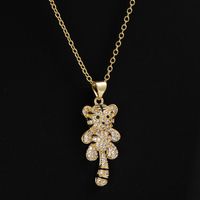 Fashion Copper Plated Real Gold Micro Inlaid Zircon Ornament Little Tiger Pendant Necklace main image 1