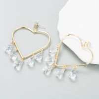 Pendientes Colgantes Transparentes De Aleación Con Forma De Corazón Para Mujer main image 2