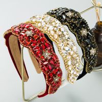 Fashion New Baroque Retro Gorgeous Colorful Glass Drill Snowflake Headband Accessories main image 2