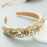 Fashion New Baroque Retro Gorgeous Colorful Glass Drill Snowflake Headband Accessories sku image 1