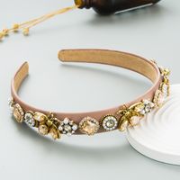 Fashion New Bee Rhinestone-encrusted Pearl Hair Accessories Headband Ornament sku image 6