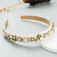 Fashion New Bee Rhinestone-encrusted Pearl Hair Accessories Headband Ornament sku image 3