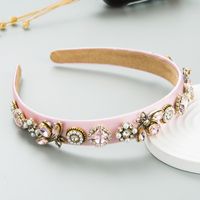 Fashion New Bee Rhinestone-encrusted Pearl Hair Accessories Headband Ornament sku image 4
