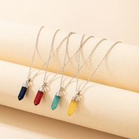 Fashion Ethnic Natural Stone Imitated Crystal Multicolor Hexagon Prism Pendant Necklace main image 2